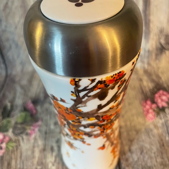 Teavana Dining Teavana Orange Cherry Blossom Porcelain Tumbler